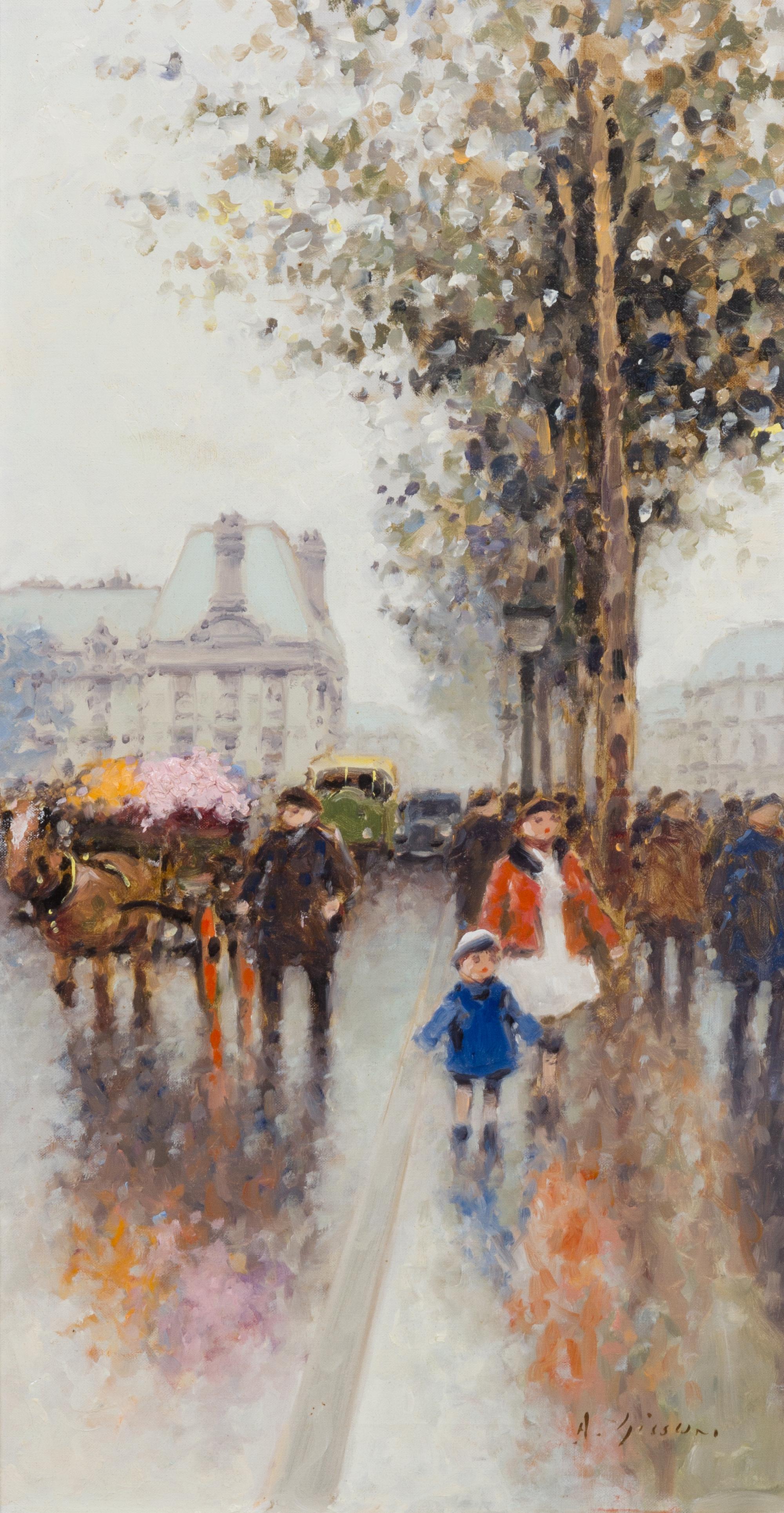 Andre Gisson, (American, 1921-2003), Street Scene