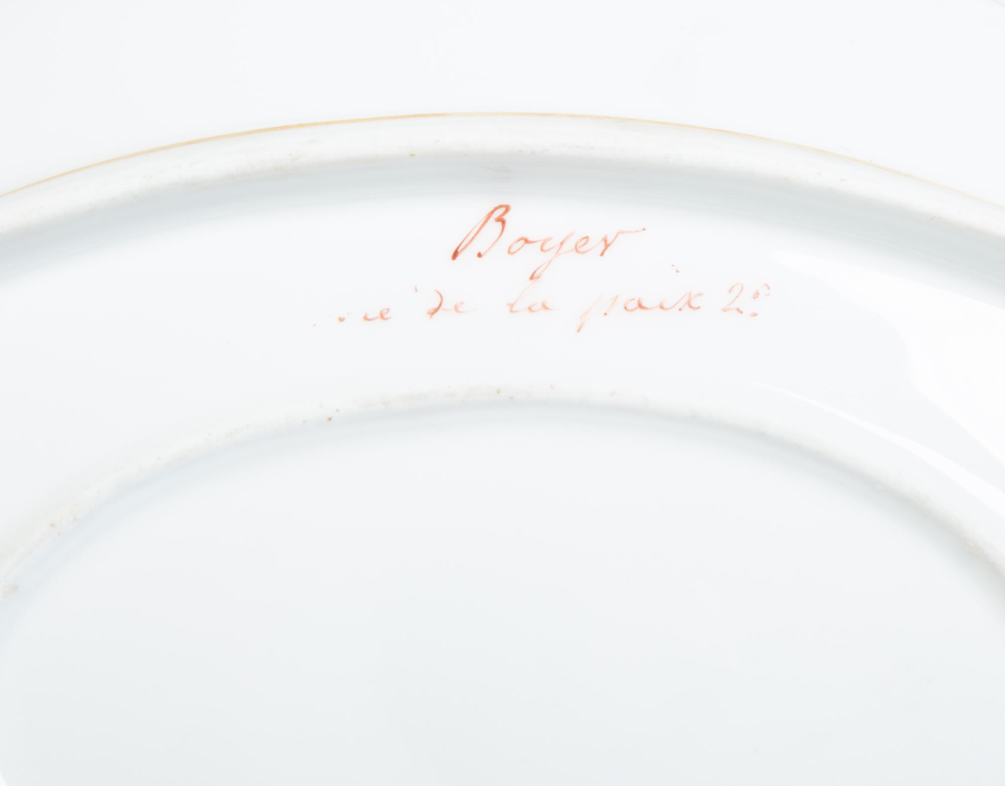 A Group of French Boyer Porcelain Bearing the Monogram of Caroline Slidell Belmont — Third Quarter 19th Century