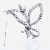 A 14K White Gold and Diamond Brooch