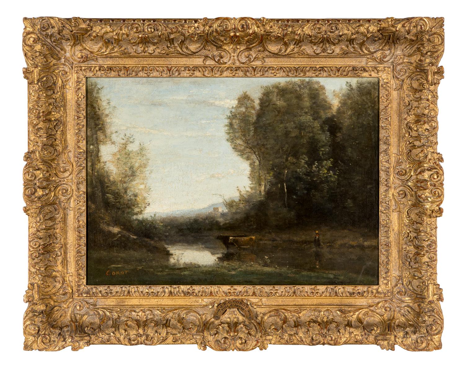 Gardienne et ses deux vaches au marais , c. 1860-65