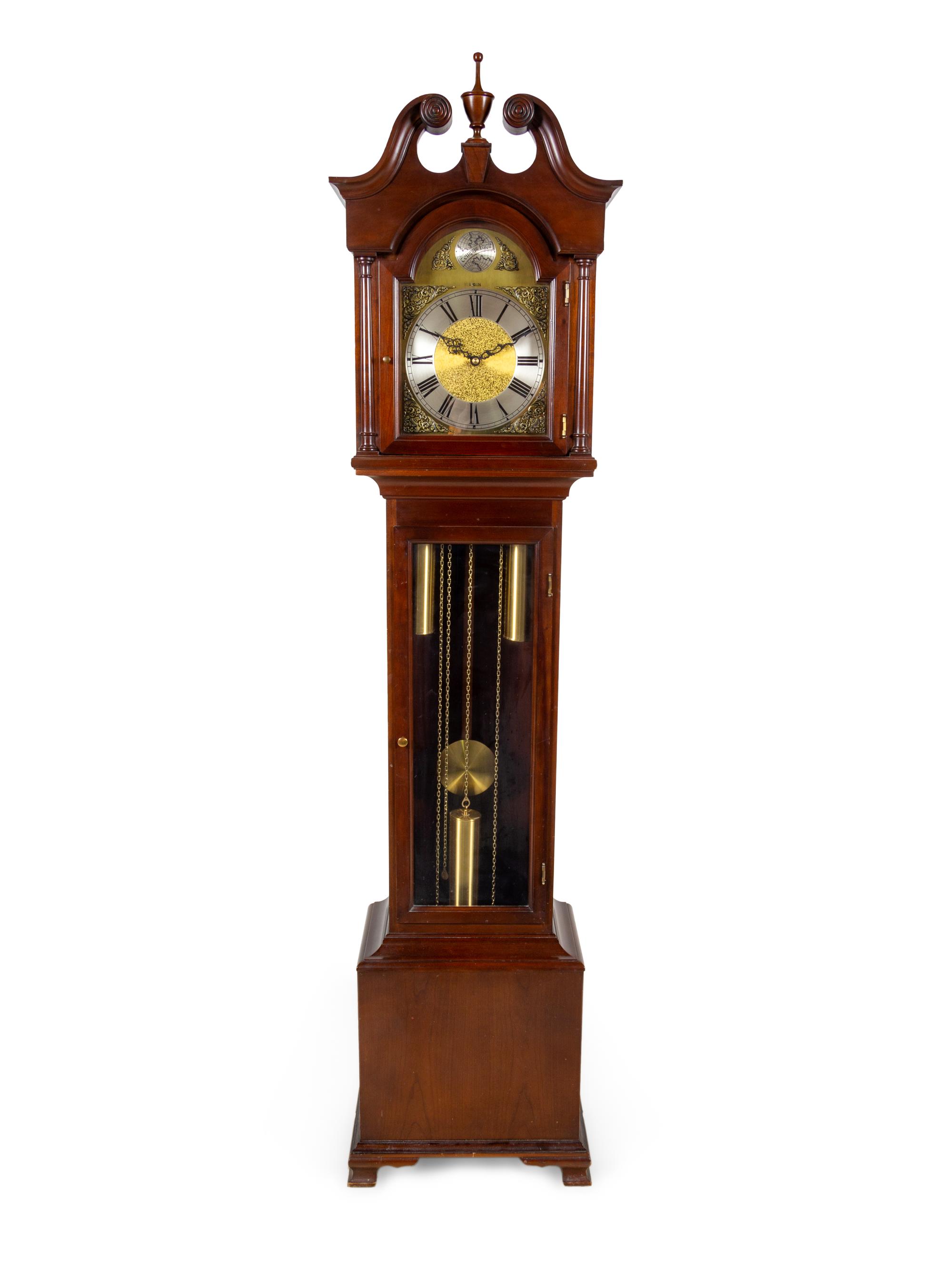 An Elgin Mahogany Tall Case Clock