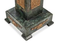 A Pair of Continental Gilt Bronze Mounted Marble Pedestals