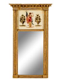 A Federal Style Giltwood Trumeau Mirror