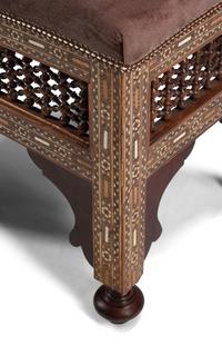 A Pair of Moorish Style Marquetry Stools