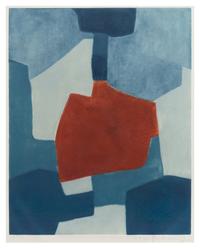 Serge Poliakoff, (French/Russian, 1900-1969), Composition camin, jaune, grise et bleue, 1959. Limited, signed.