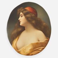 A KPM style painted porcelain plaque depicting Gitana late 19th century