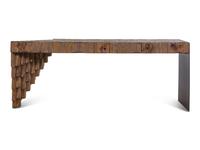 A Naturalistic Reclaimed Wood and Steel Console