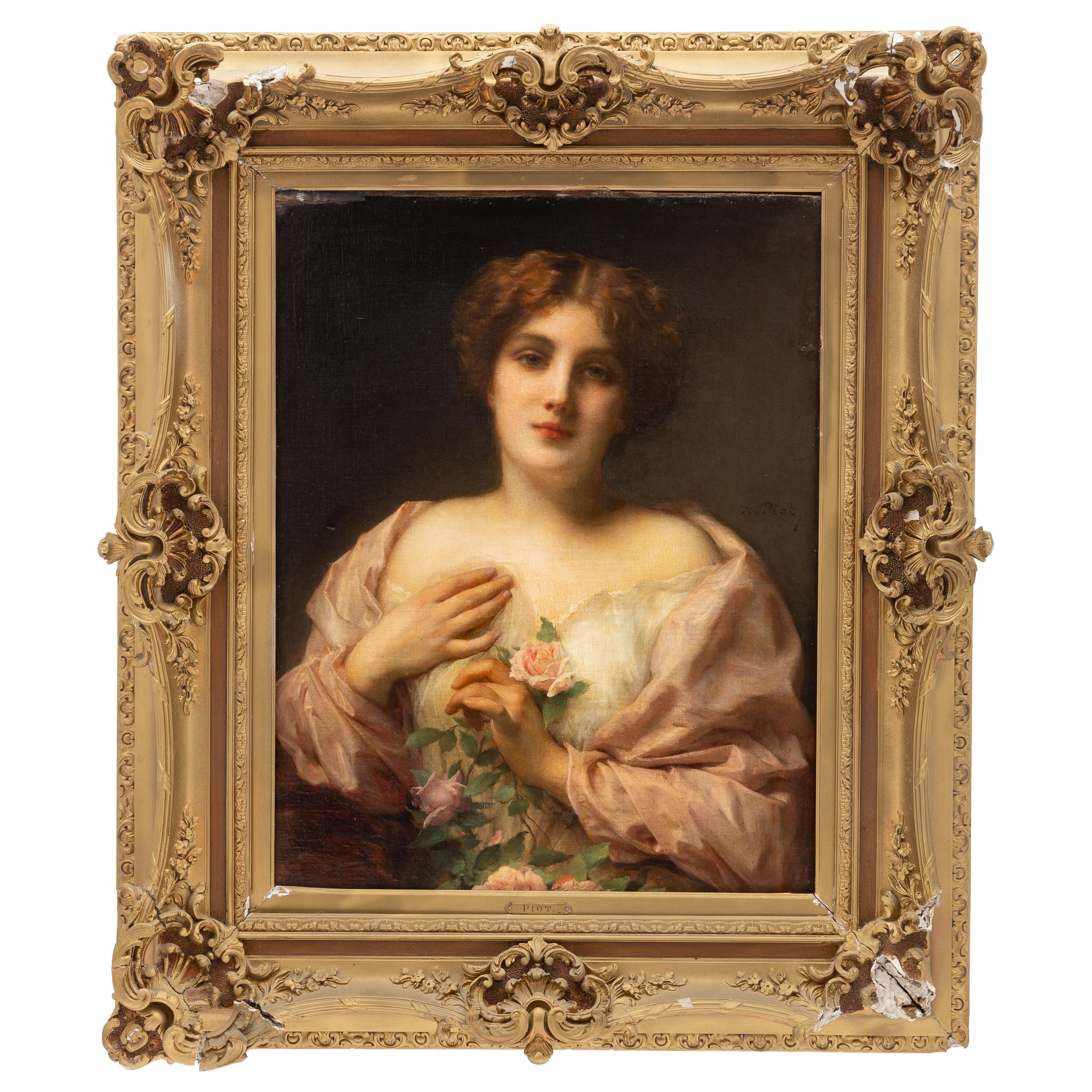 Etienne Adolphe Piot (French, 1831-1910) — Woman with Roses