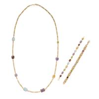 COLLECTION OF YELLOW GOLD AND MULTIGEM JEWELRY