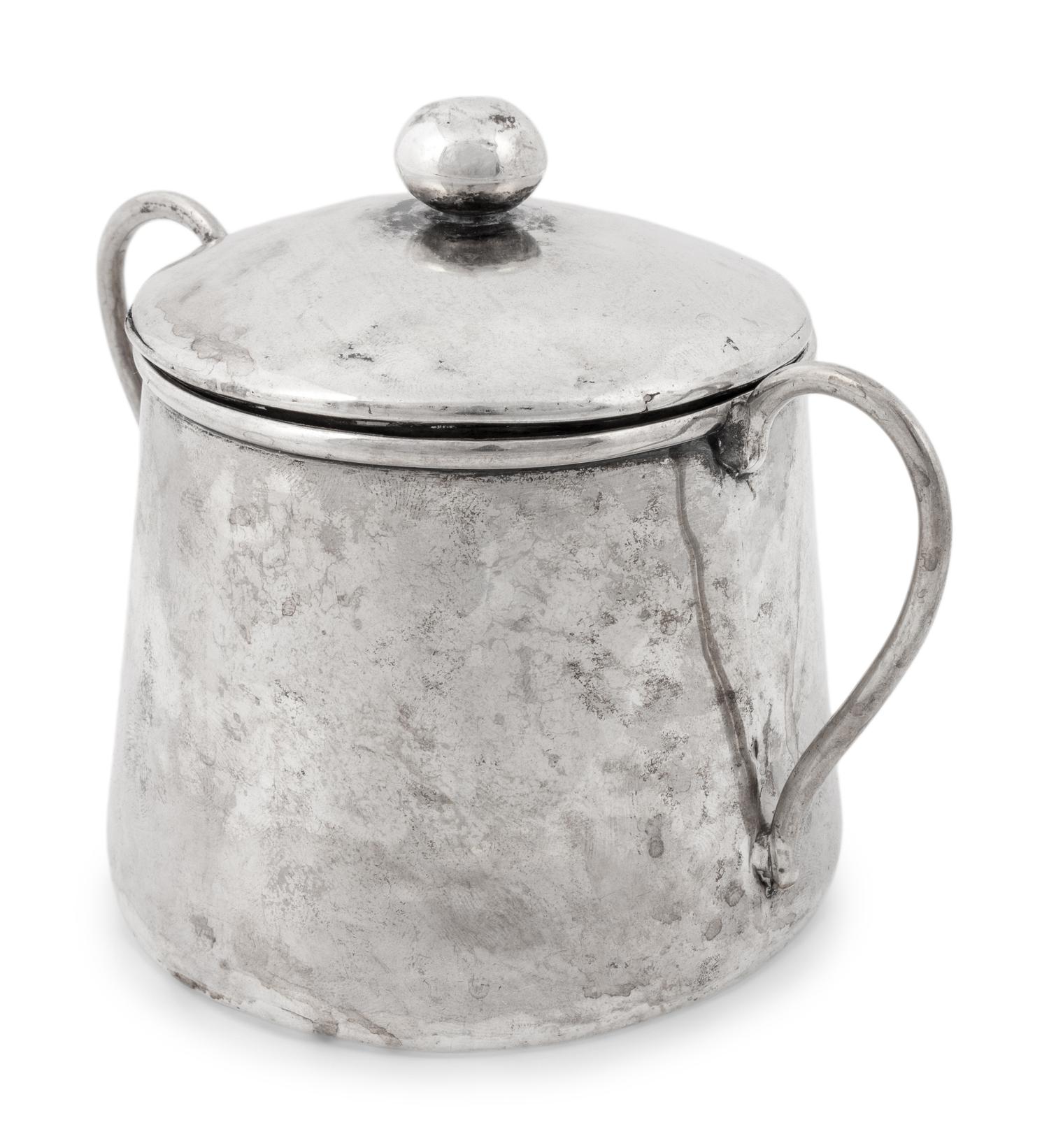 A Peruvian Silver Lidded Sugar Dish