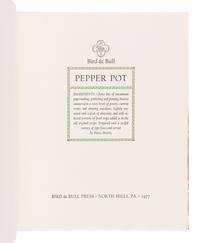 [BIRD & BULL PRESS]. MORRIS, Henry. Bird & Bull Pepper Pot. North Hills, PA: Bird & Bull Press, 1977.