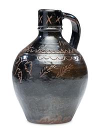 A Potter Ridge Albany Slip-Glazed and Incised Jug