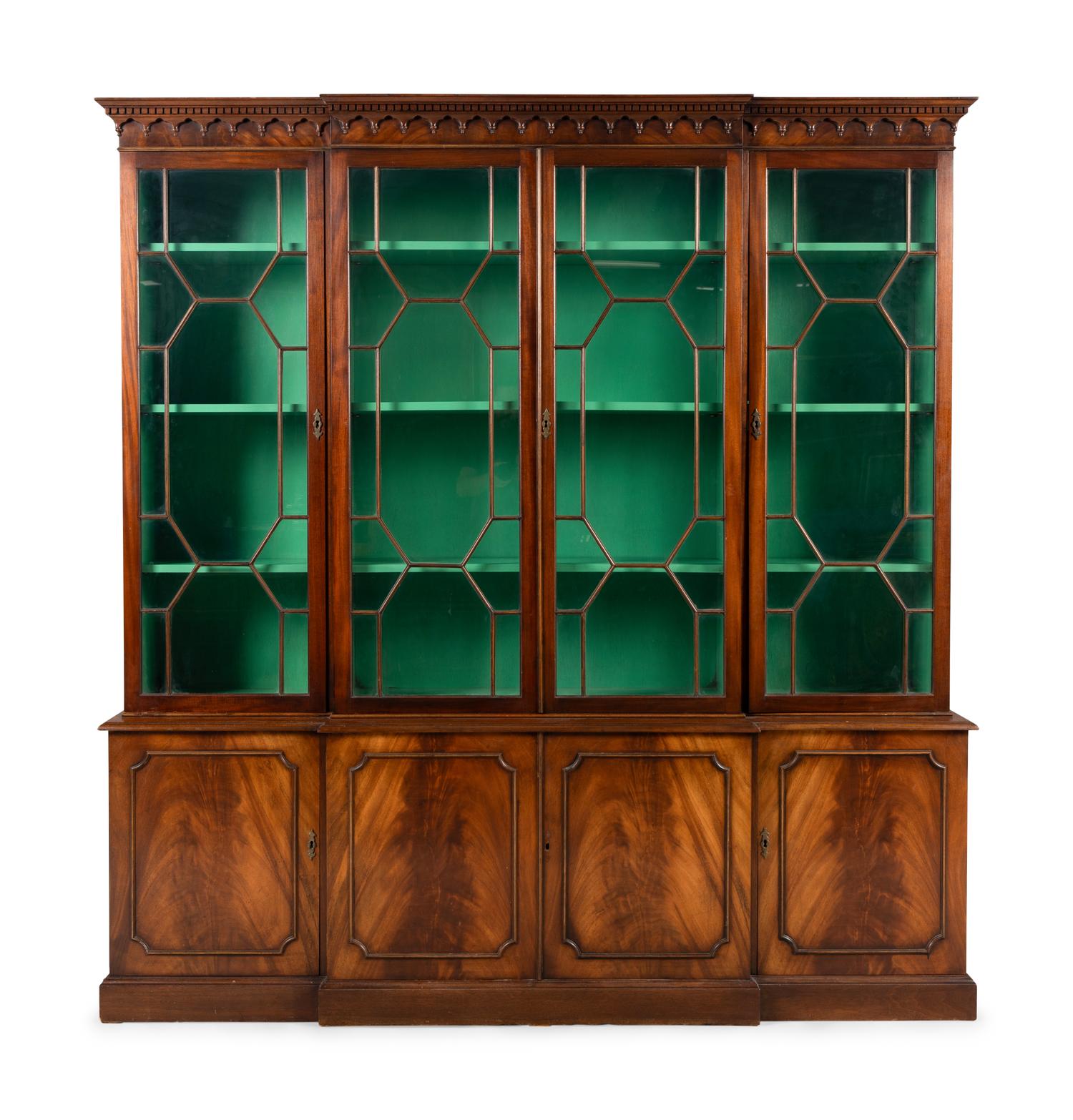 A George III Style Mahogany Breakfront Bookcase