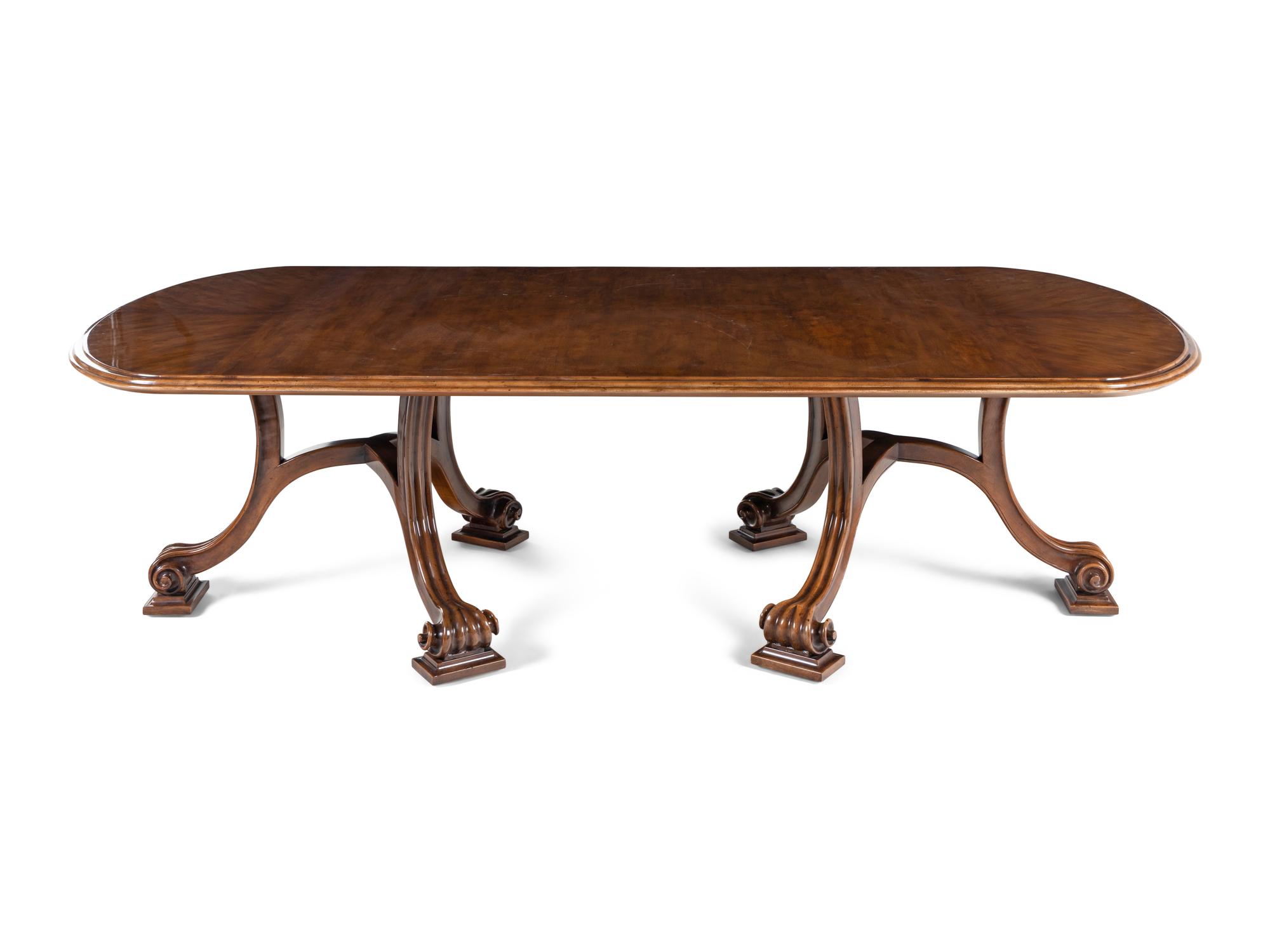 A Therien Studios Walnut Volute Dining Table