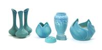 A Collection of Rookwood and Van Briggle Pottery Articles Height of tallest 7 inches. — 20TH CENTURY