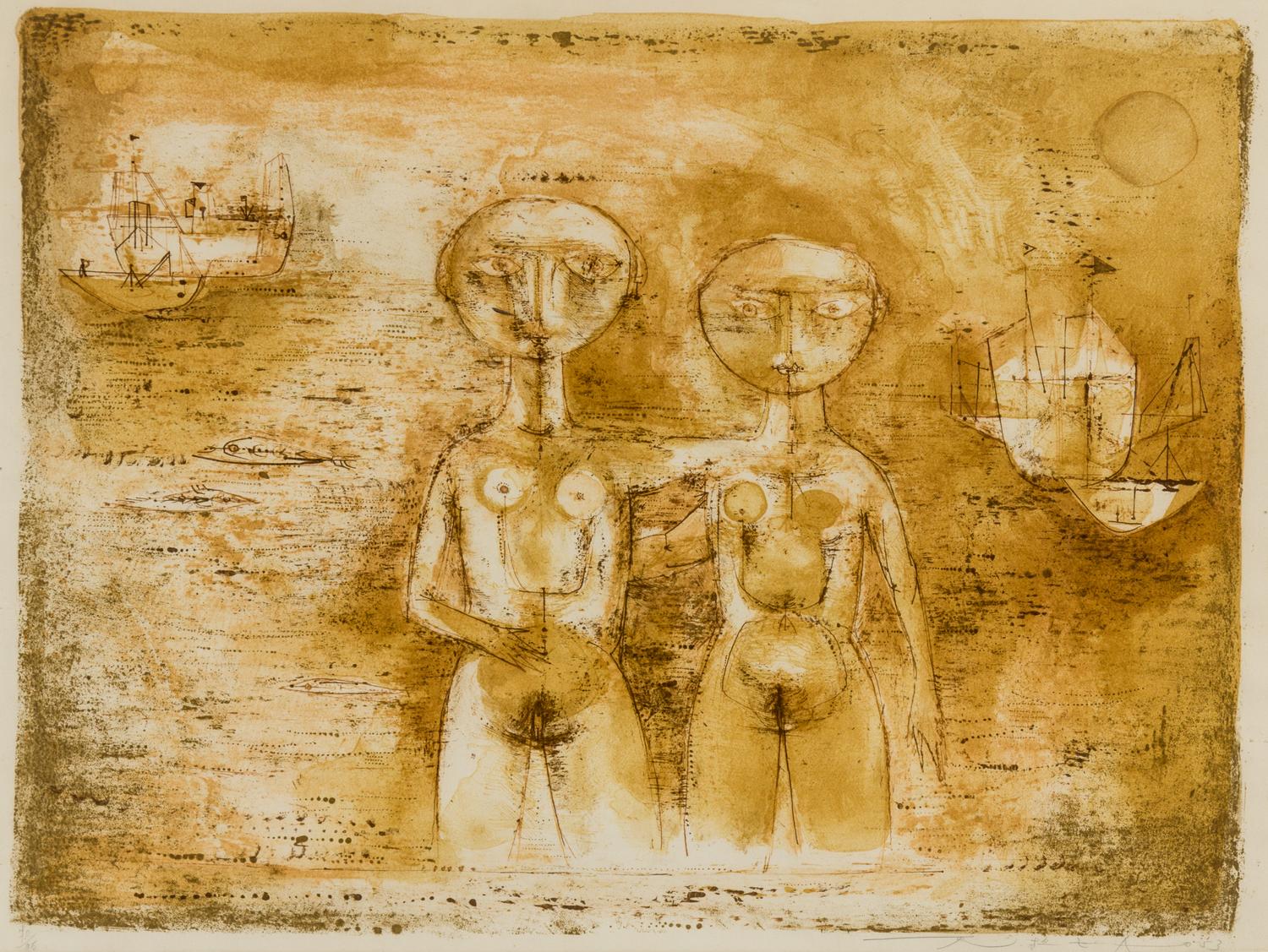 Zao Wou-Ki, (Chinese/French, 1920-2013), Les grands baigneuses, 1953