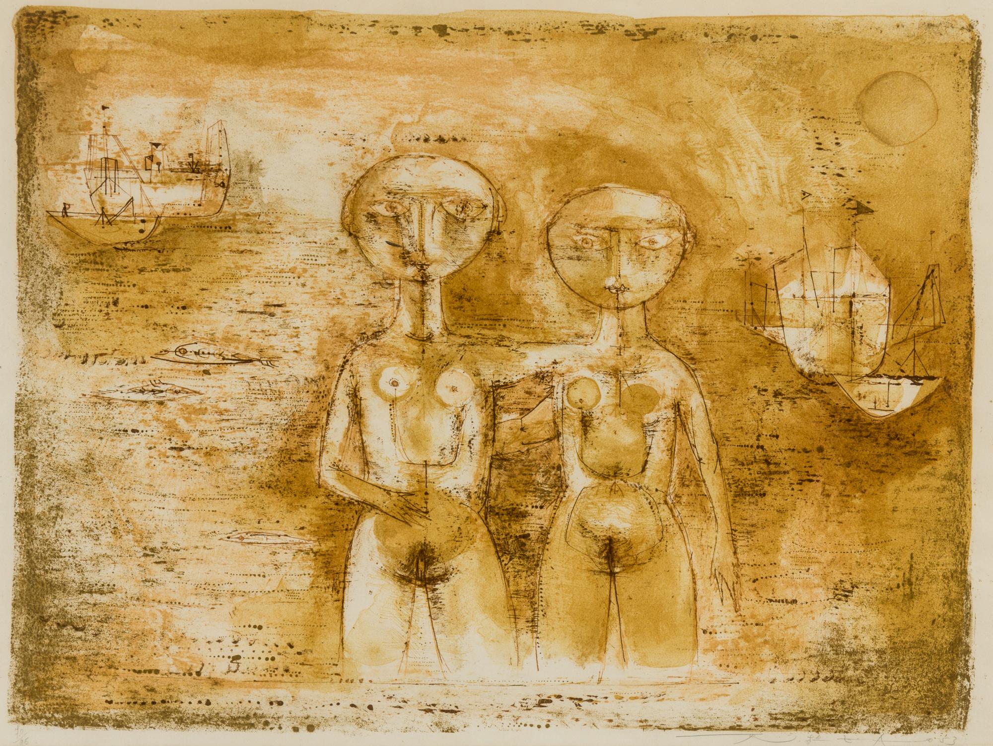 Zao Wou-Ki, (Chinese/French, 1920-2013), Les grands baigneuses, 1953