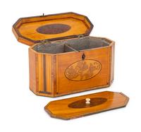 A George III Marquetry Tea Caddy