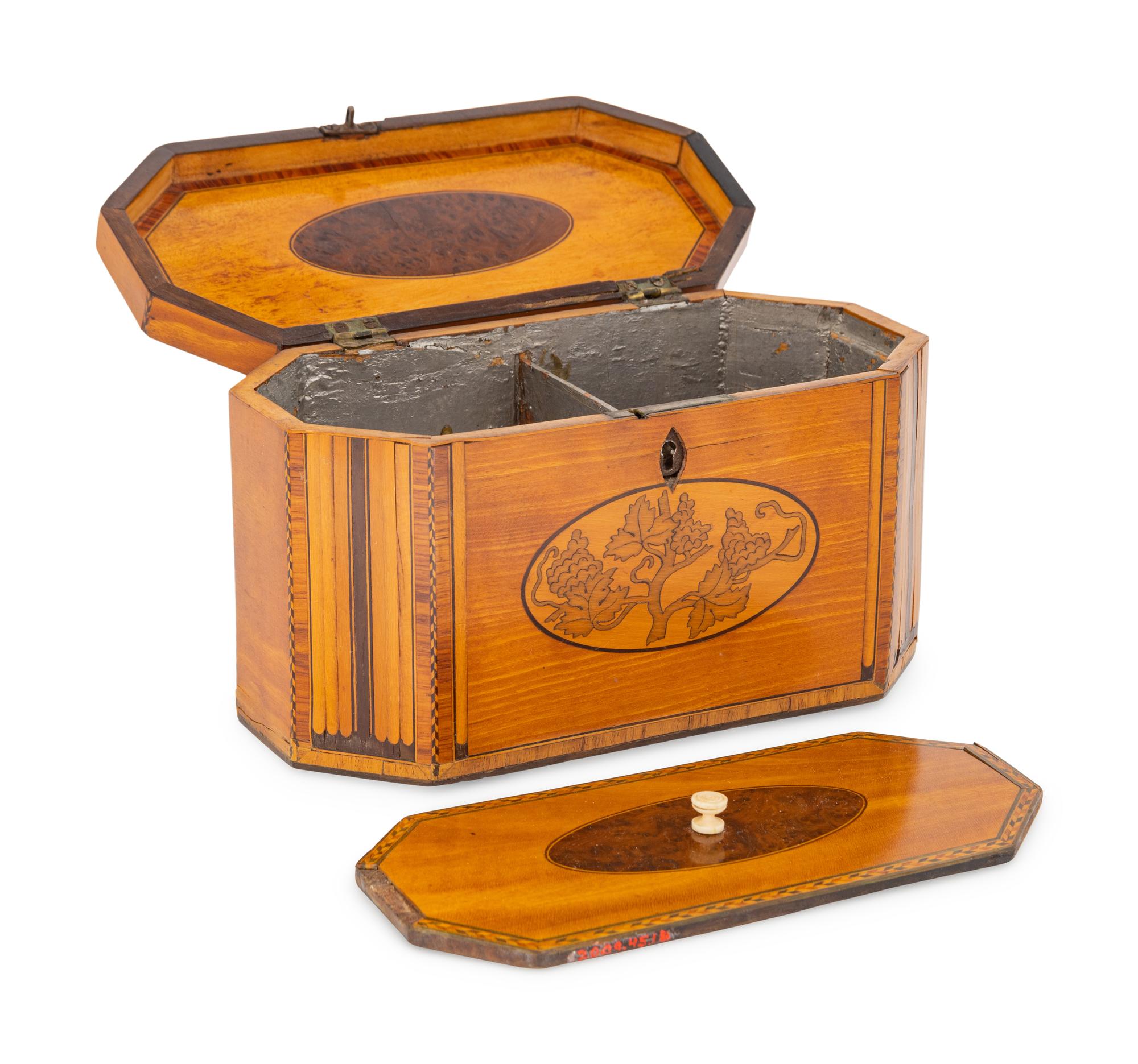 A George III Marquetry Tea Caddy