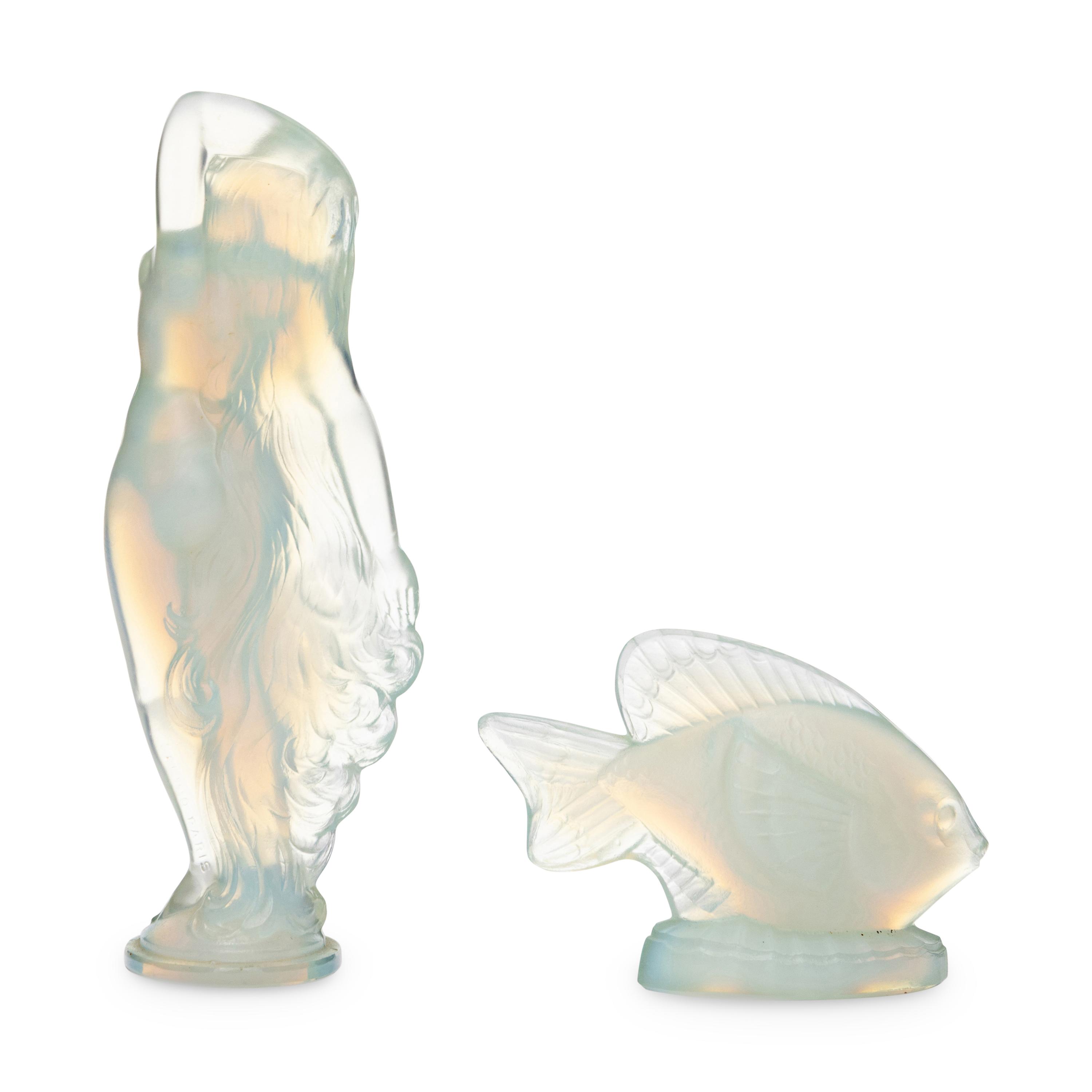 Two Sabino Opalescent Glass Figurines