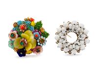 Miriam Haskell and Stanley Hagler Brooches (2), 1960-80s