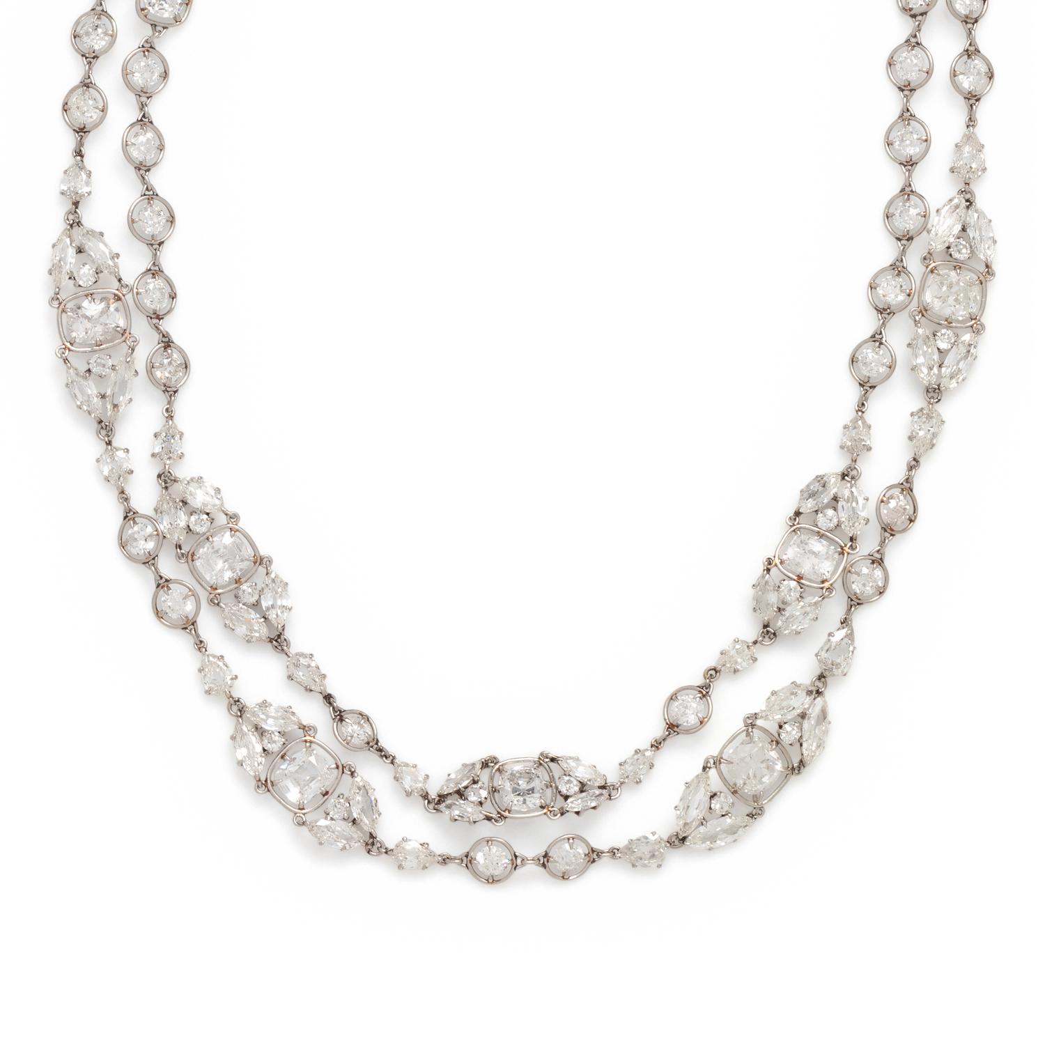 EDWARDIAN, DIAMOND GARLAND NECKLACE