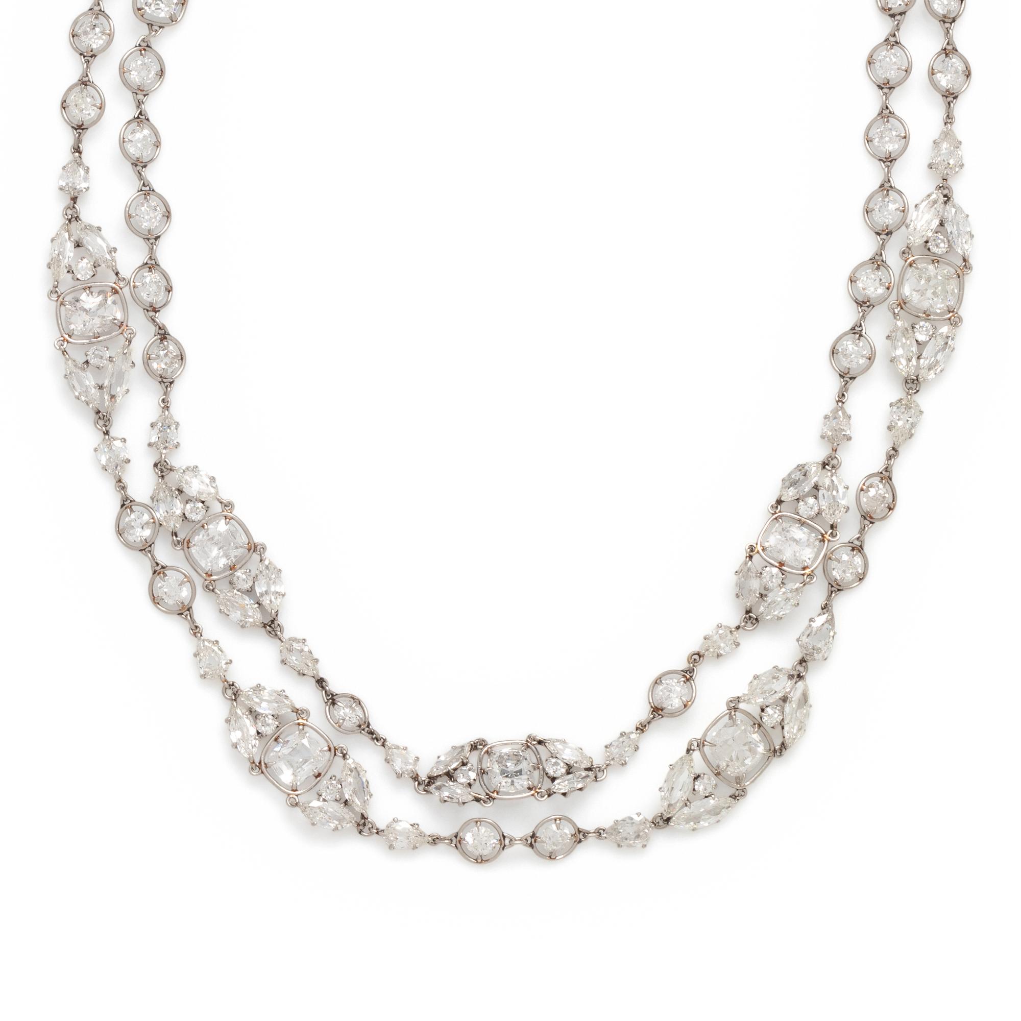 EDWARDIAN, DIAMOND GARLAND NECKLACE