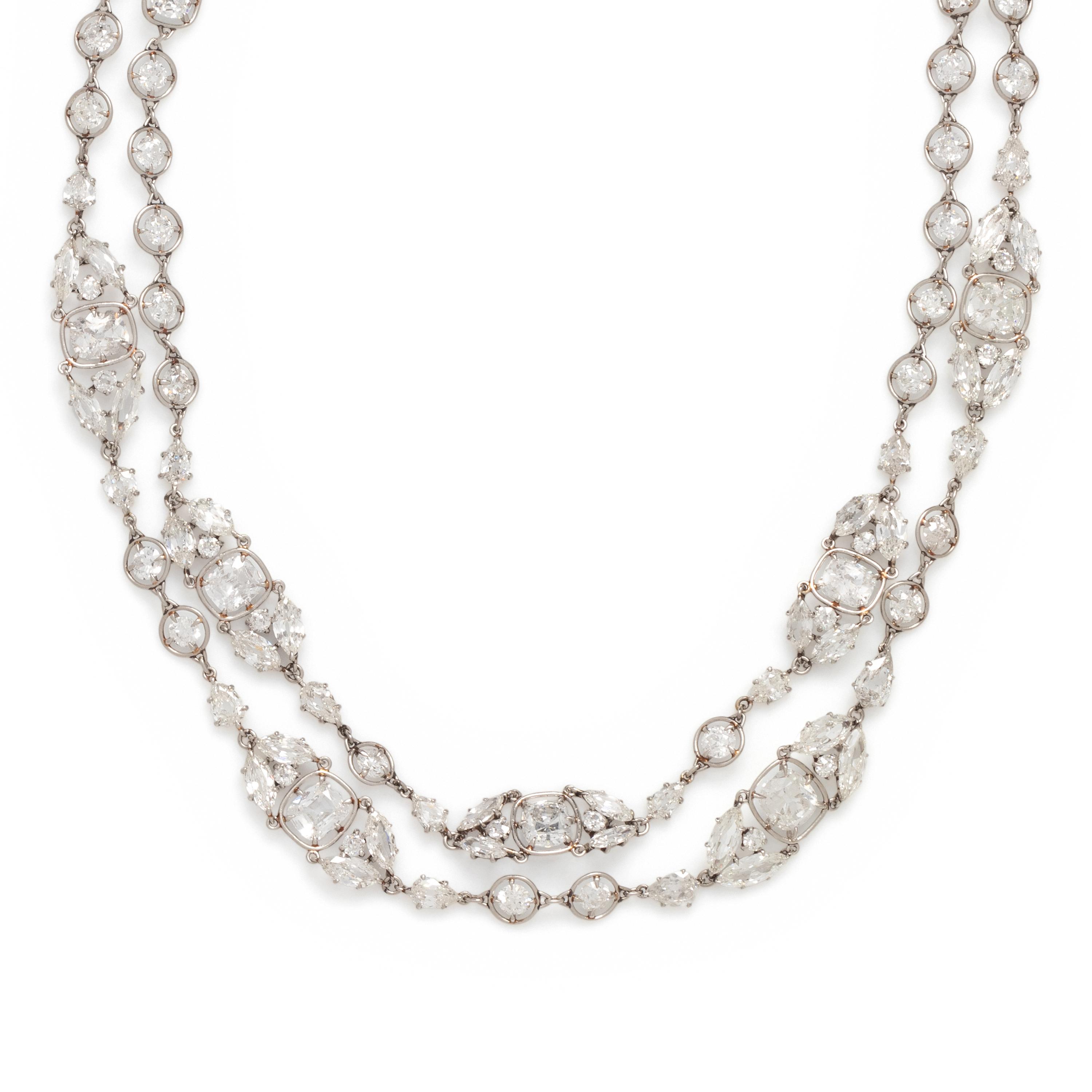 EDWARDIAN, DIAMOND GARLAND NECKLACE