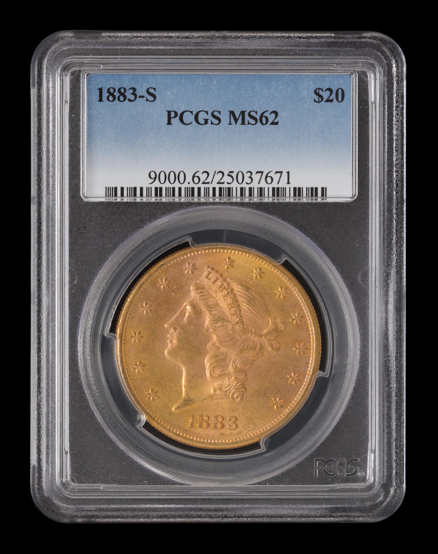 A United States 1883-S Liberty Head $20 Gold Coin