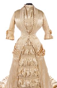One-Piece Satin Wedding Dress, 1880s