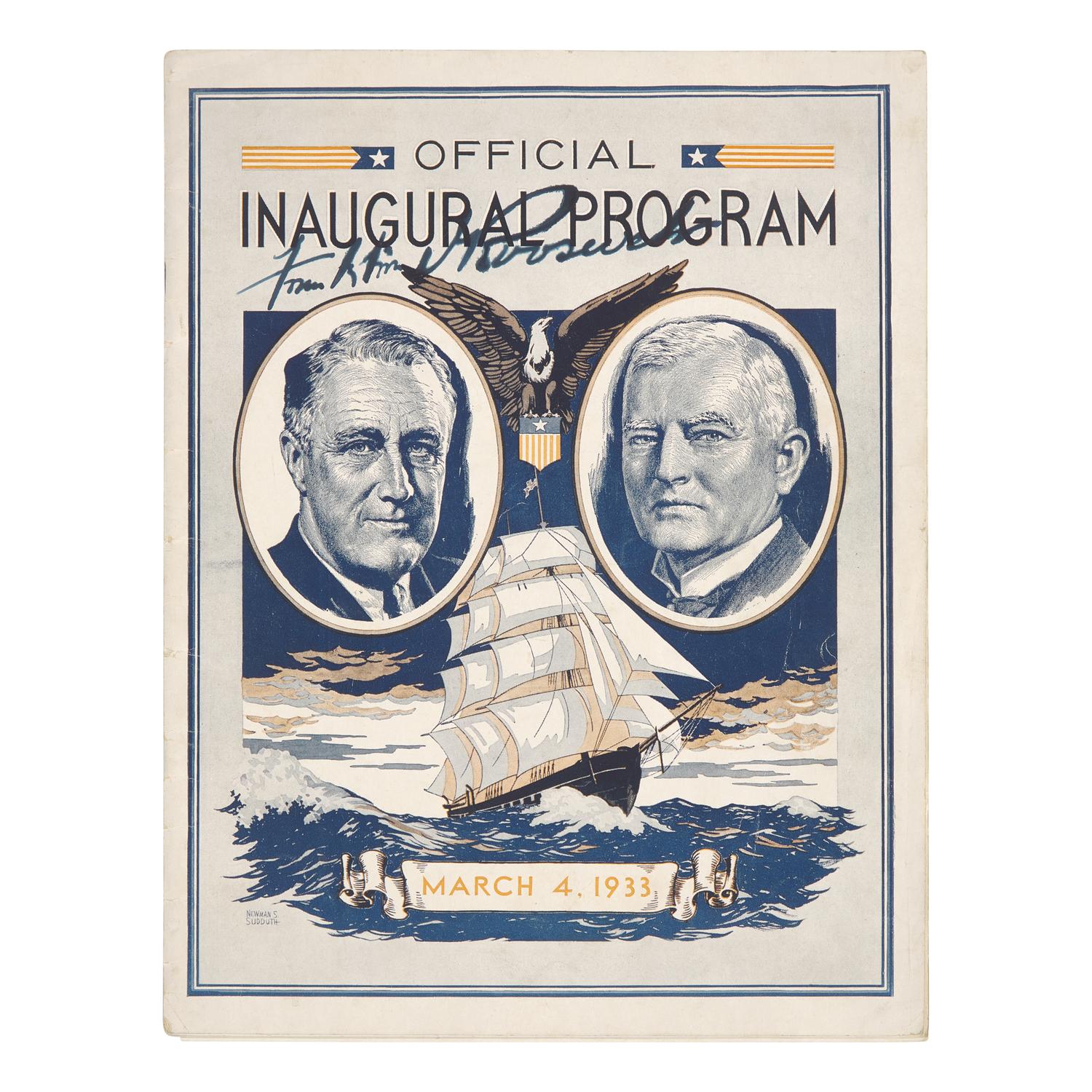 [Roosevelt, Franklin D.] Official Program For Franklin D. Roosevelt's First Inauguration, Boldly Signed by FDR