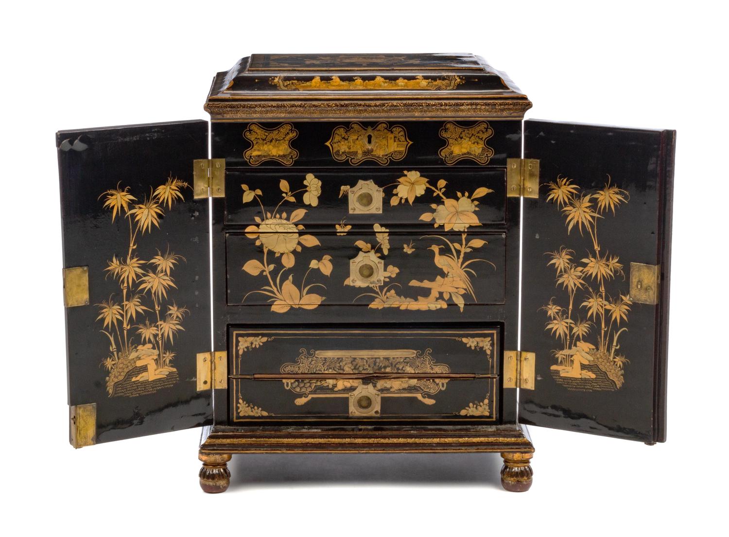 An Anglo-Colonial Style Lacquered Diminutive Armoire