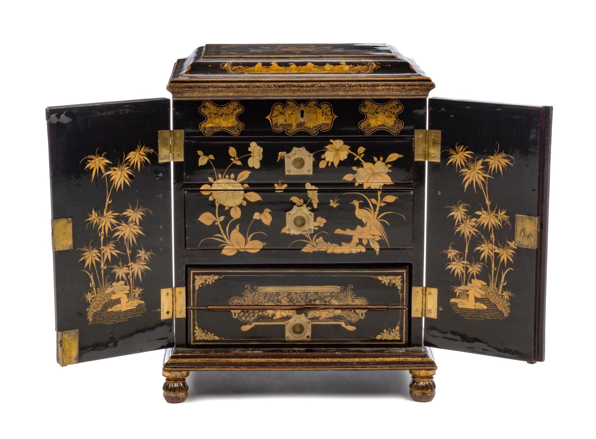 An Anglo-Colonial Style Lacquered Diminutive Armoire