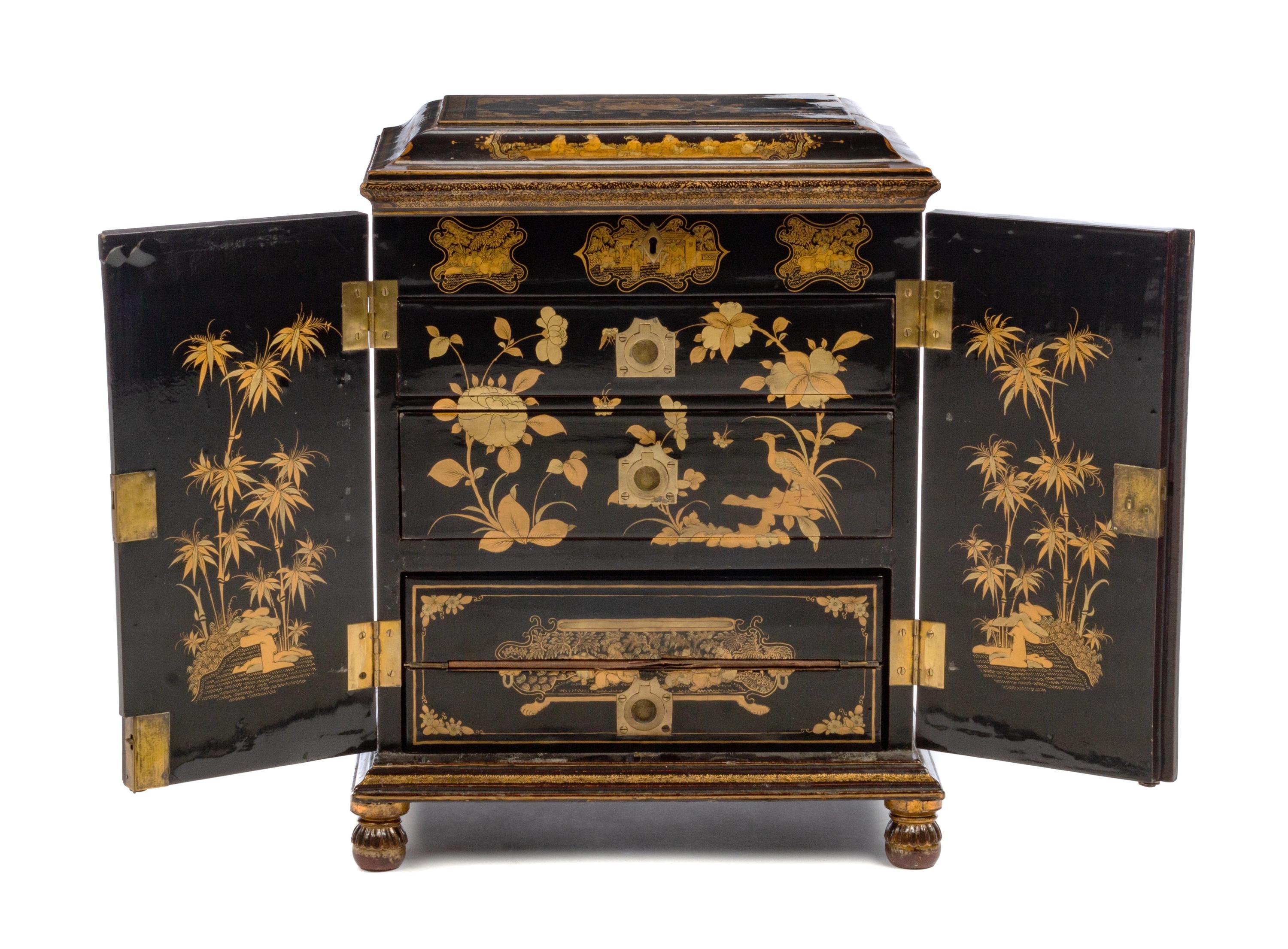 An Anglo-Colonial Style Lacquered Diminutive Armoire
