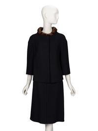 Prada, Mink-Collar Skirt Suit
