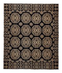A Flower Medallion, Eagle and Shield Jacquard Coverlet