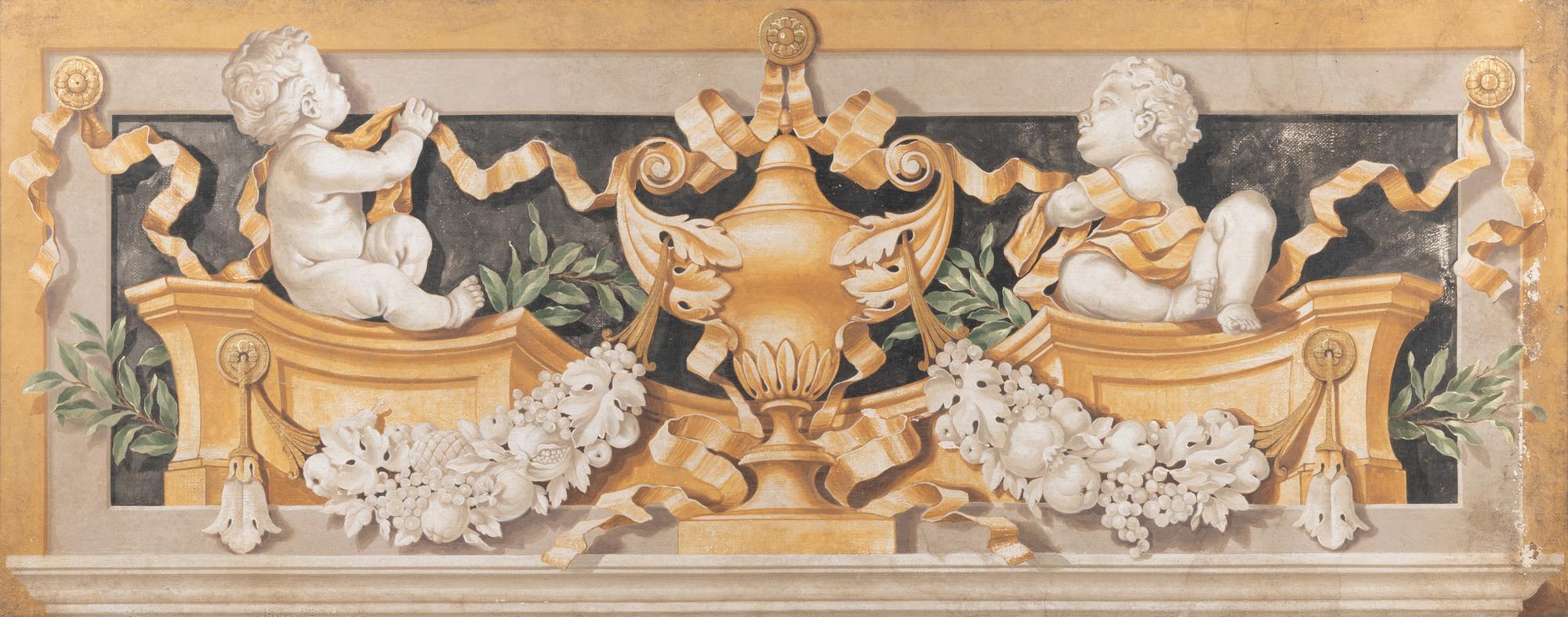 A Continental Painted Wall Panel