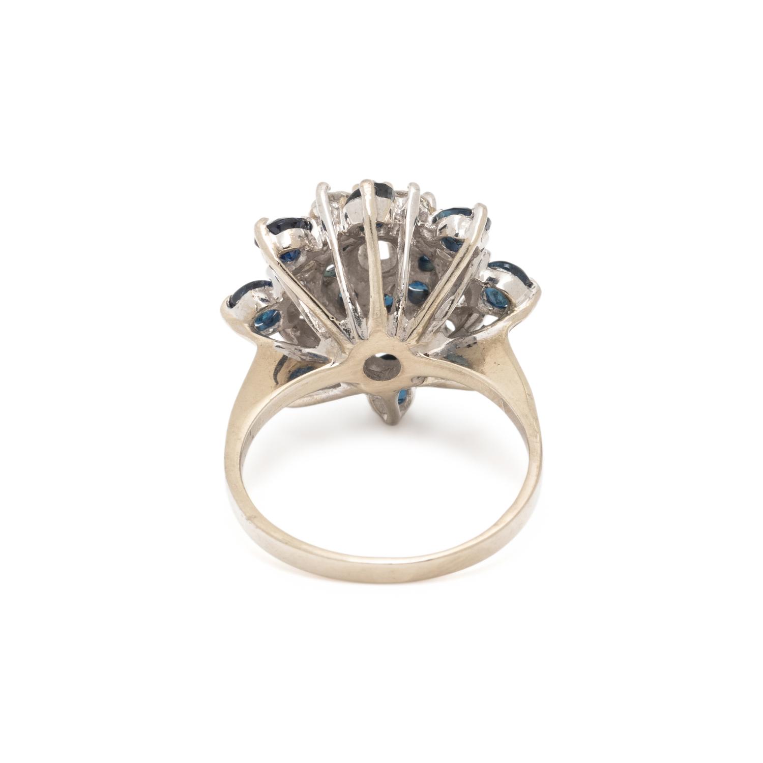 DIAMOND AND SAPPHIRE CLUSTER RING
