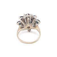 DIAMOND AND SAPPHIRE CLUSTER RING