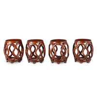 Four Chinese Hardwood Garden Stools, 20th Century — 硬木鼓凳四隻