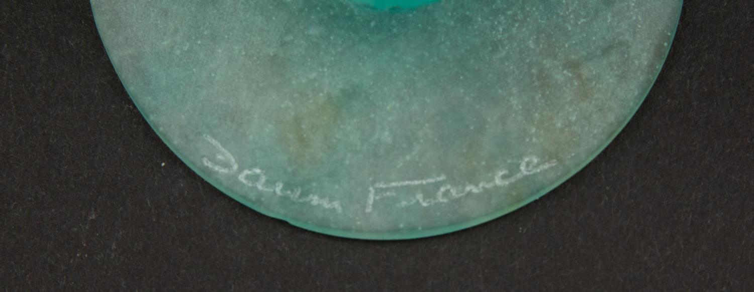 A Set of Nine Daum Pâte-de-Verre Cactus Champagne Flutes