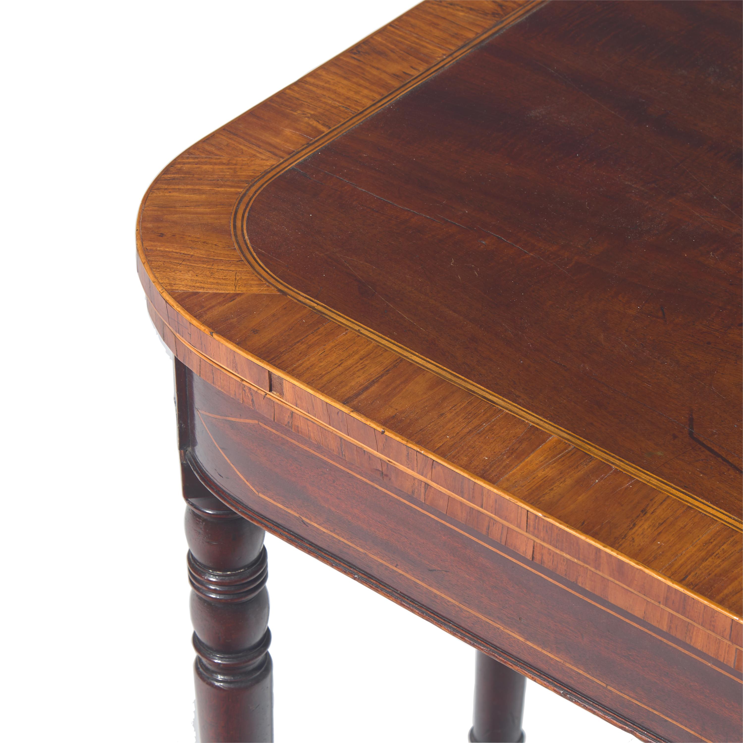 A Late George III Inlaid and Turned Mahogany Game Table