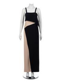 Geoffrey Beene Black and Tan Dress, Fall 1997