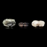 Three Chinese Jade Mythical Beast Pendants 玉獸擺件三枚