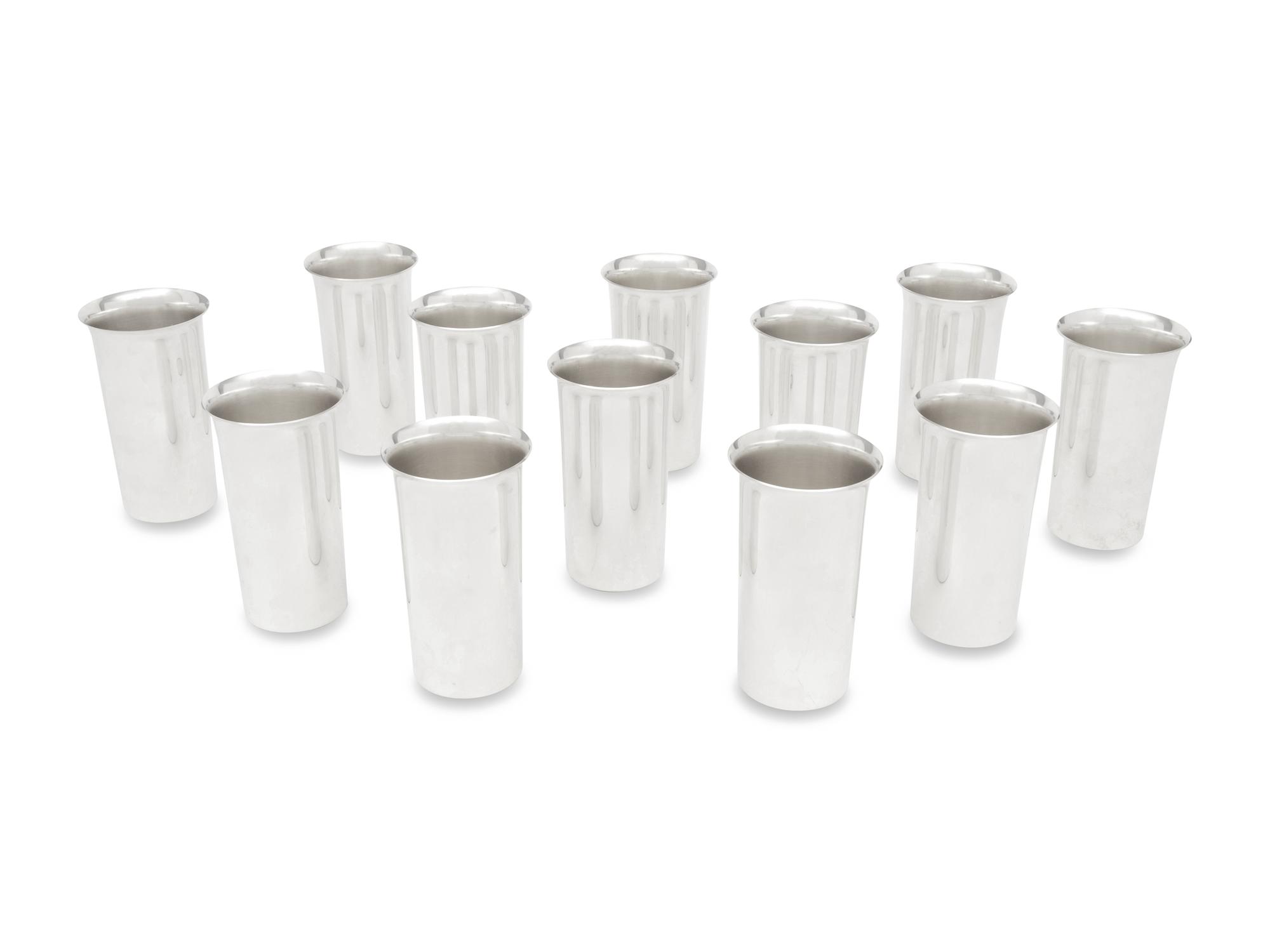A Set of Twelve American Silver Tumblers