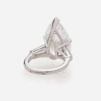 A Platinum and Diamond Ring Pear Shape 9.45 Carats, GIA Certified