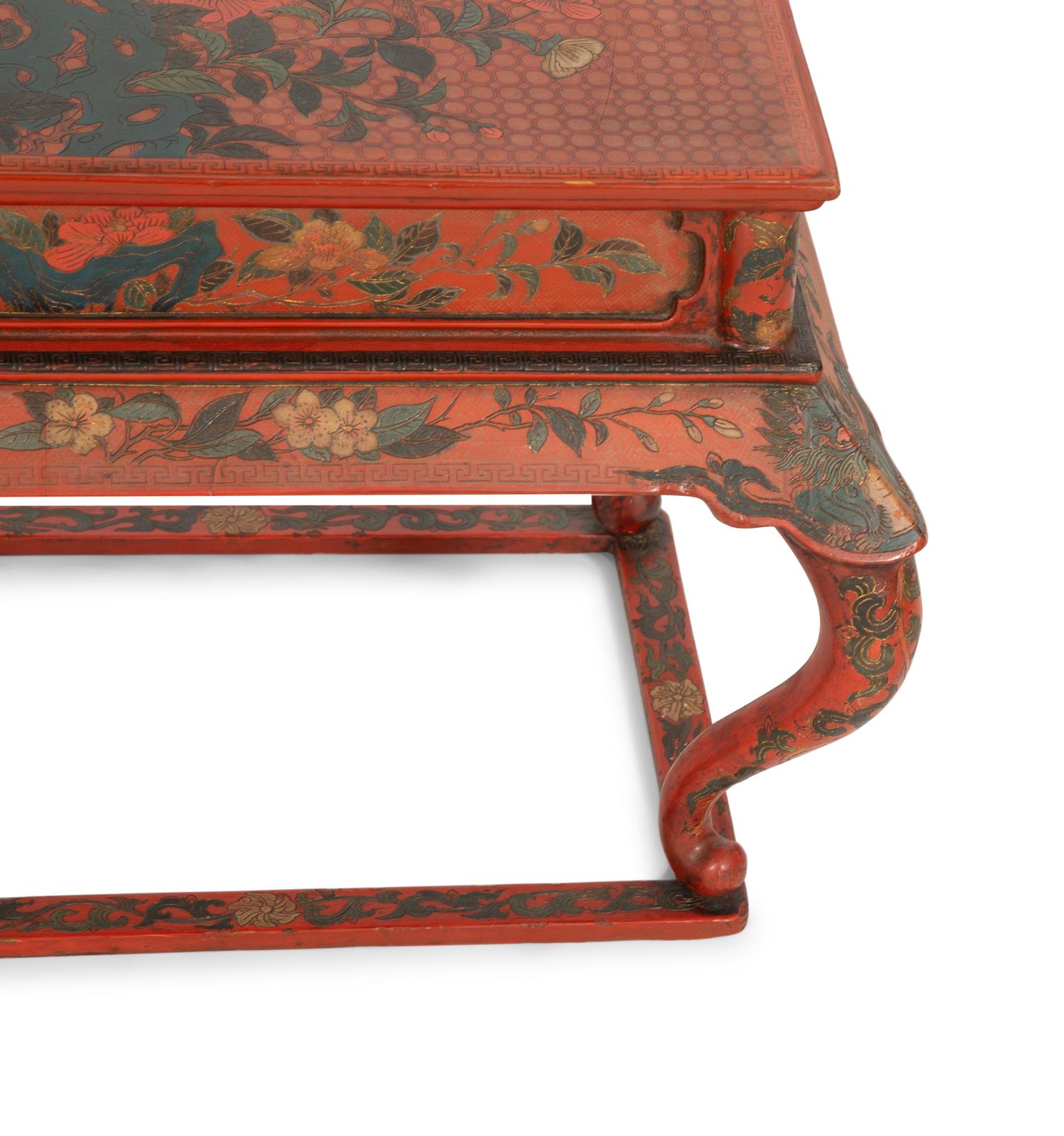 A Chinese Red Lacquer Low Table