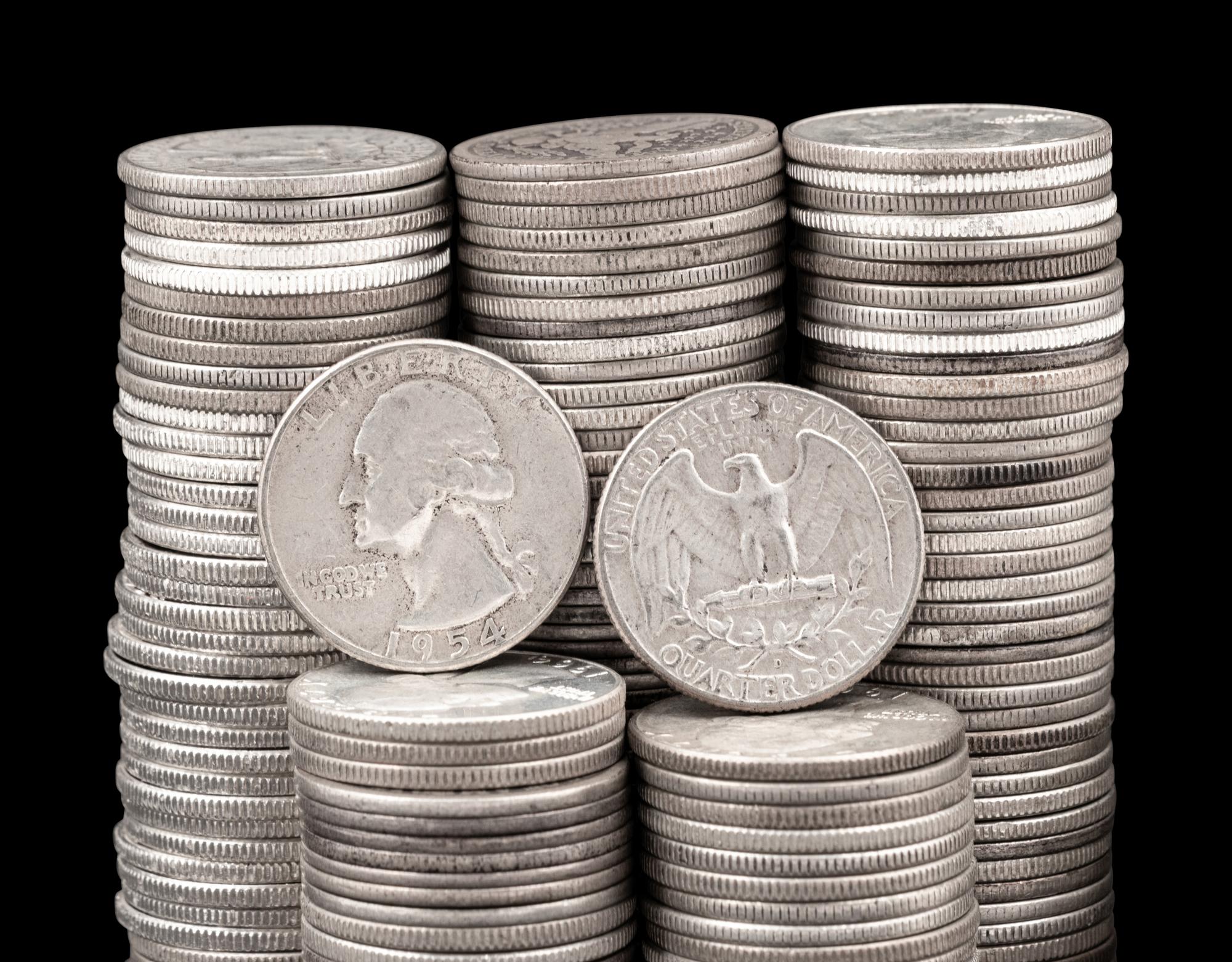 A Collection of Pre-1965 50c and 25c Coins