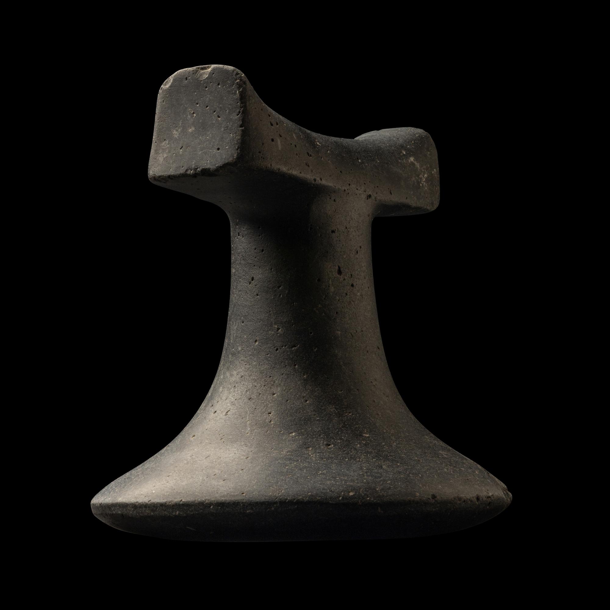 A Polynesian Black-Basalt Poi Pounder