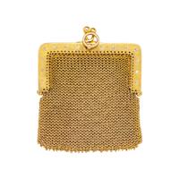 ANTIQUE, GOLD AND DIAMOND MESH COIN PURSE